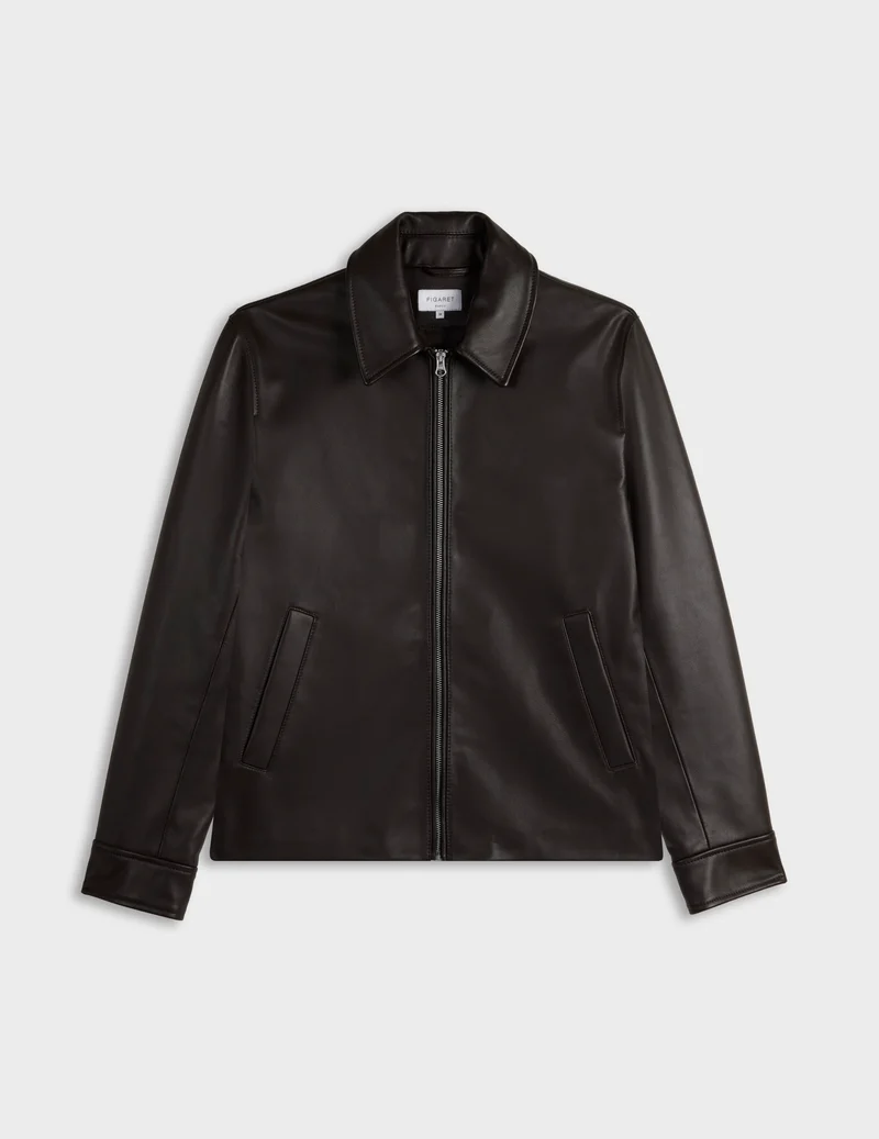 Blouson Hunter en cuir chocolat