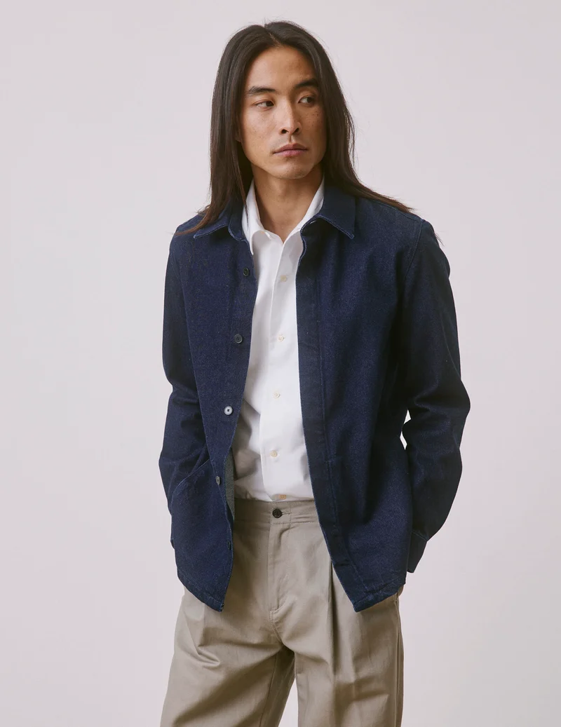 Chemise Parker en denim bleu marine