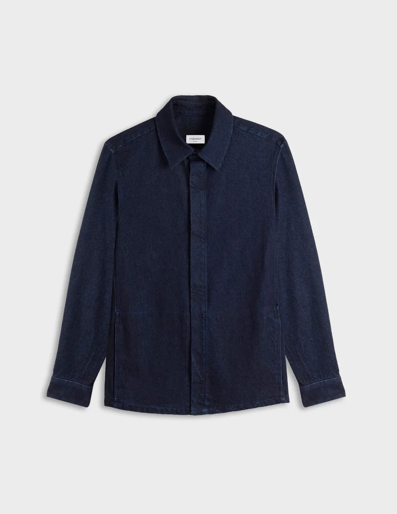 Chemise Parker en denim bleu marine