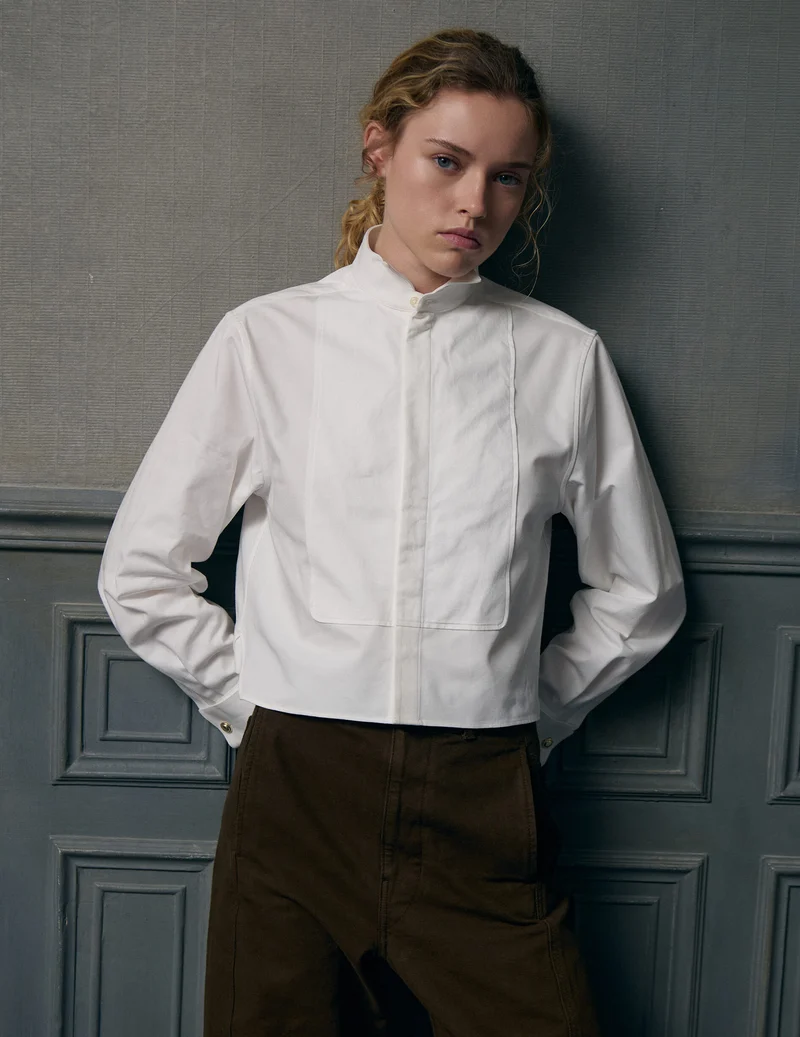 Chemise boxy Preppy blanche