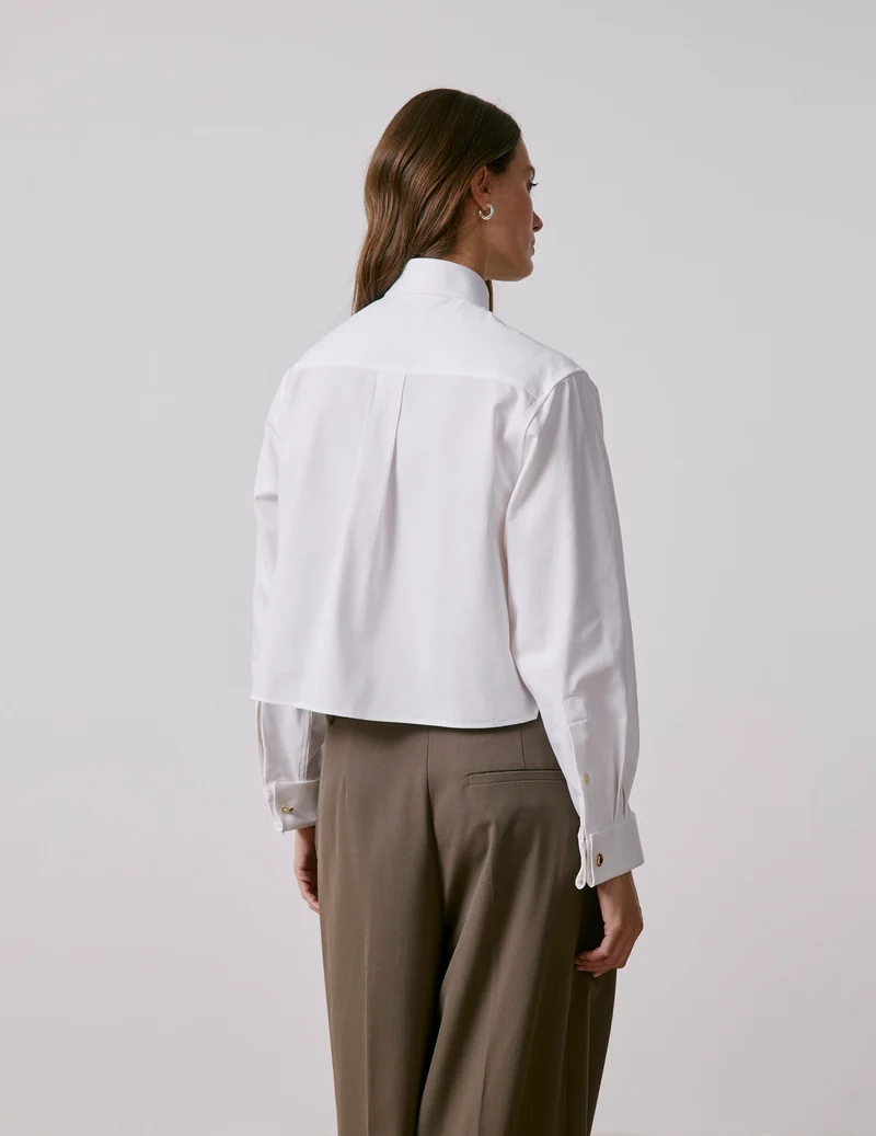 Chemise boxy Preppy blanche