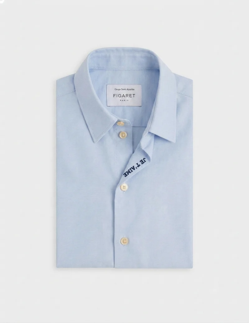 Chemise "Je t'aime" enfant bleue