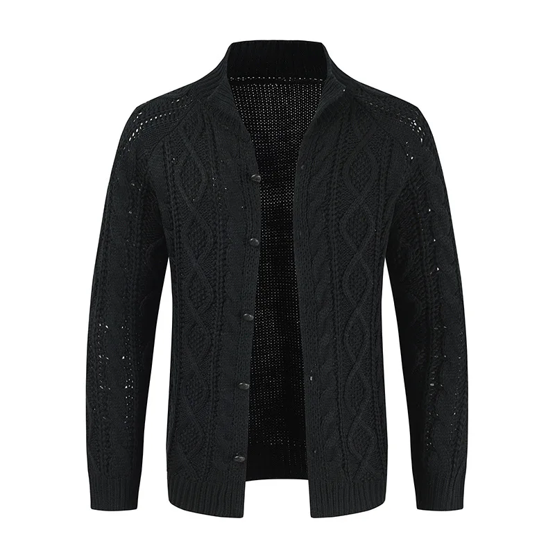 Herren Herbst Jacke Übergangsjacke Sweatjacke Sweater Strickjacke mit Zopfmuster