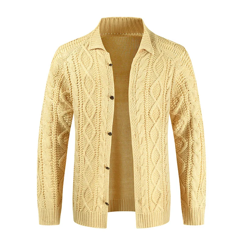 Herren Herbst Jacke Übergangsjacke Sweatjacke Sweater Strickjacke mit Zopfmuster