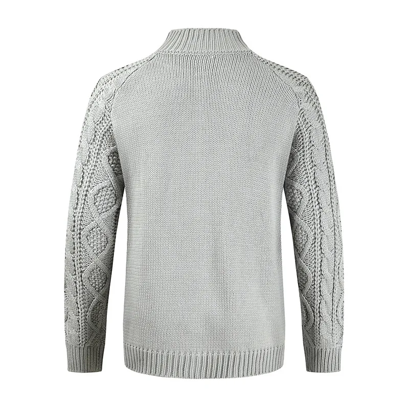 Herren Herbst Jacke Übergangsjacke Sweatjacke Sweater Strickjacke mit Zopfmuster