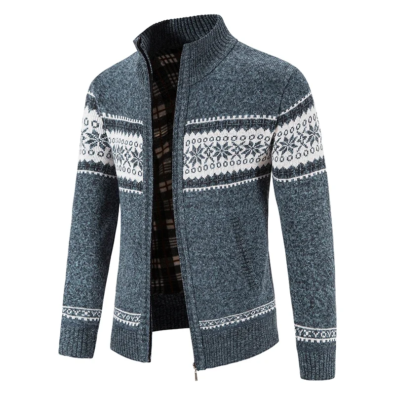 Herren Herbst Jacke Übergangsjacke Warme Sweatjacke Zipper Sweater Strickjacke