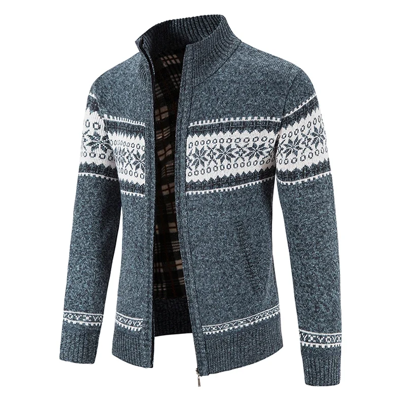 Herren Herbst Jacke Übergangsjacke Warme Sweatjacke Zipper Sweater Strickjacke