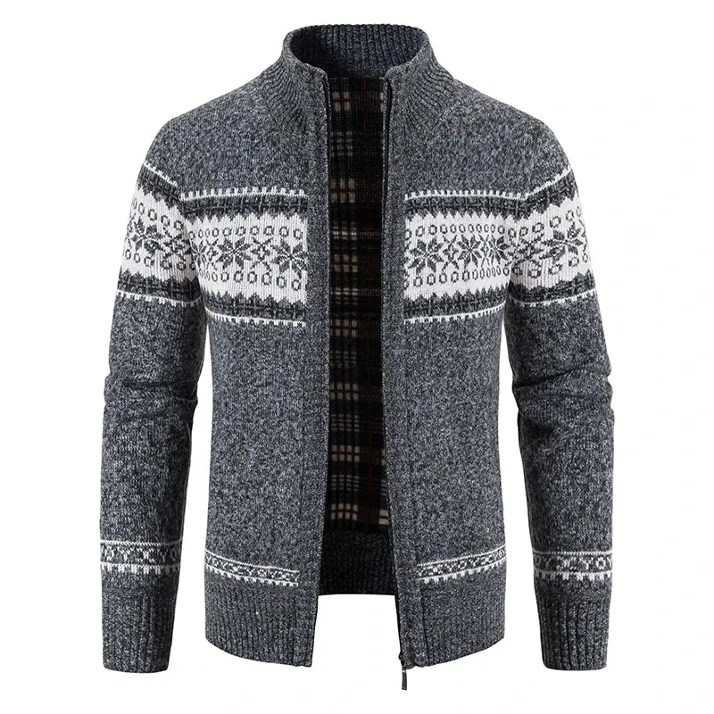 Herren Herbst Jacke Übergangsjacke Warme Sweatjacke Zipper Sweater Strickjacke