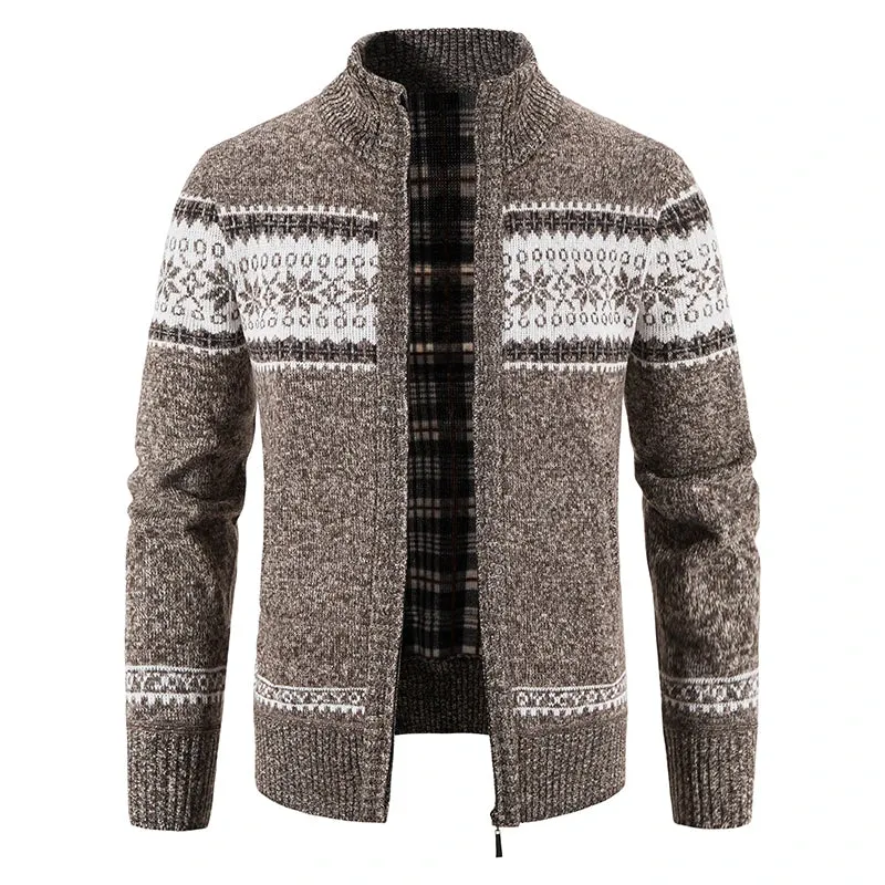 Herren Herbst Jacke Übergangsjacke Warme Sweatjacke Zipper Sweater Strickjacke