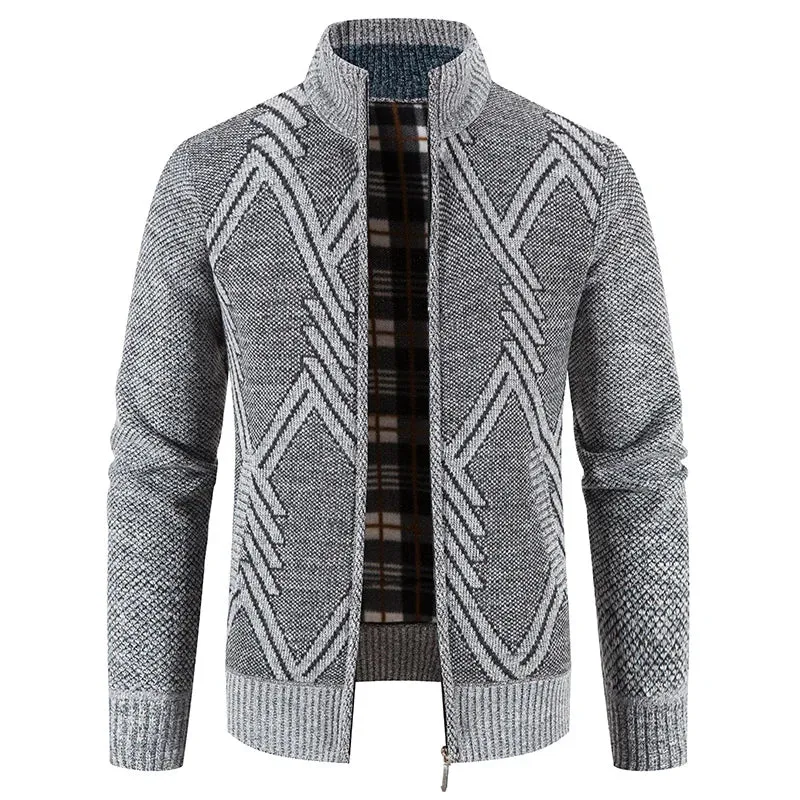 Herren Herbst Jacke Übergangsjacke Warme Sweatjacke Zipper Sweater Strickjacke