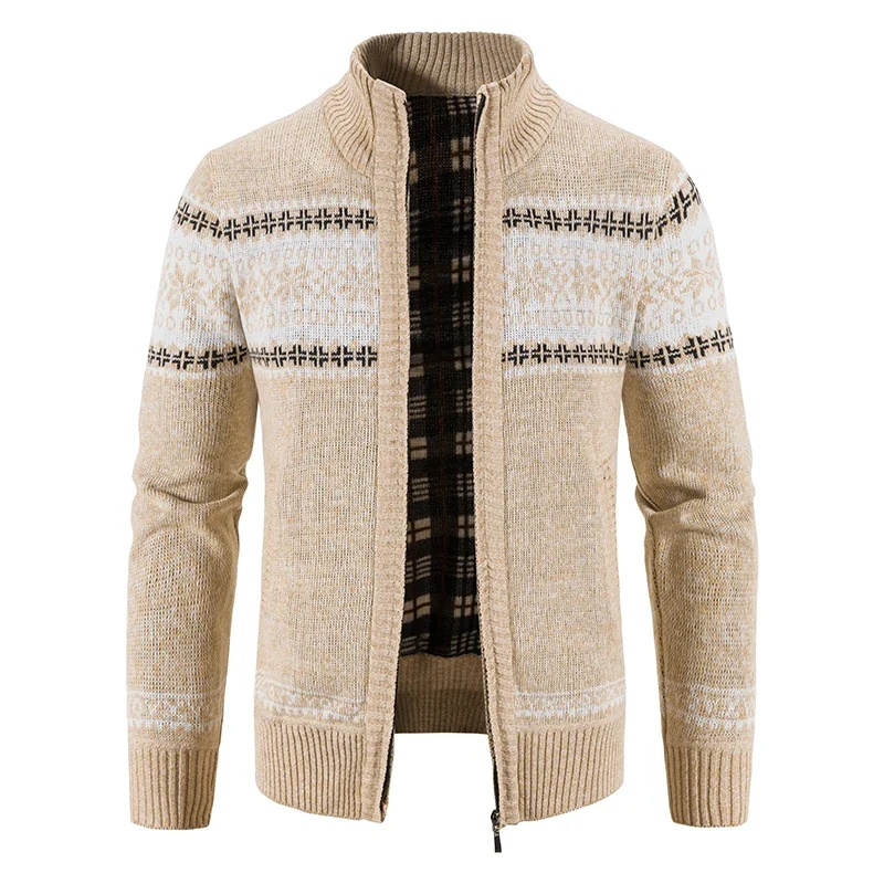 Herren Herbst Jacke Übergangsjacke Warme Sweatjacke Zipper Sweater Strickjacke
