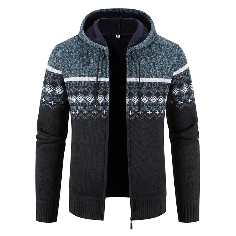 Herren Herbst Jacke Übergangsjacke Warme Sweatjacke Zipper Sweater Strickjacke