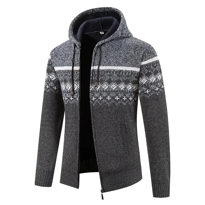 Herren Herbst Jacke Übergangsjacke Warme Sweatjacke Zipper Sweater Strickjacke