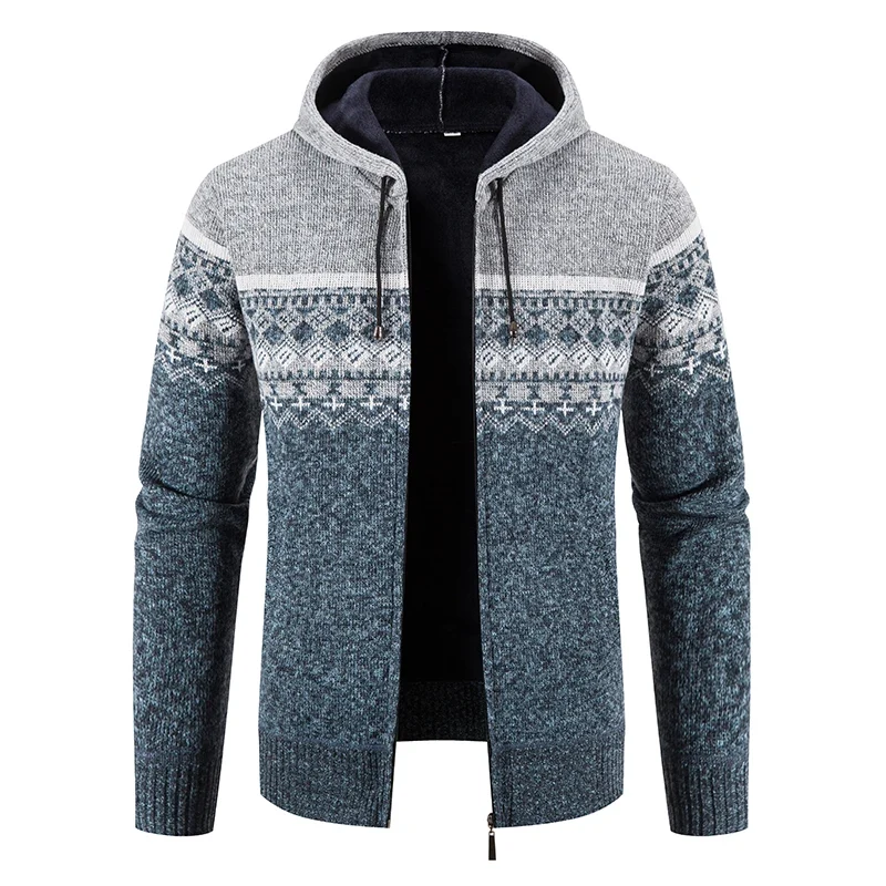 Herren Herbst Jacke Übergangsjacke Warme Sweatjacke Zipper Sweater Strickjacke