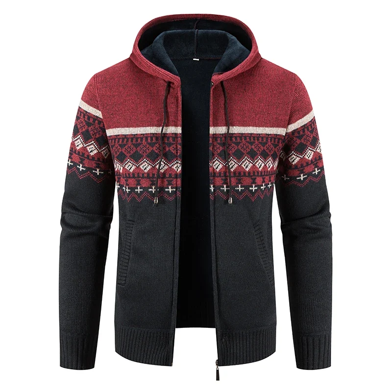 Herren Herbst Jacke Übergangsjacke Warme Sweatjacke Zipper Sweater Strickjacke