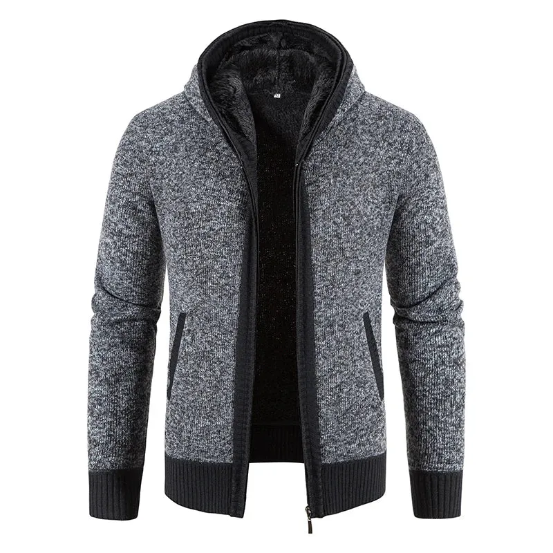 Herren Herbst Jacke Übergangsjacke Warme Sweatjacke Zipper Sweater Strickjacke