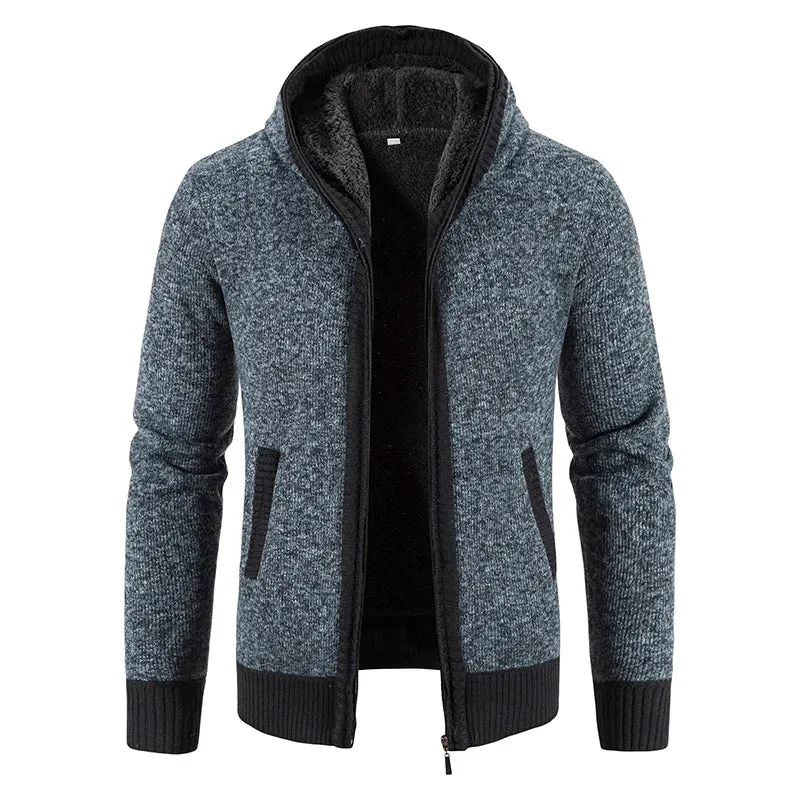 Herren Herbst Jacke Übergangsjacke Warme Sweatjacke Zipper Sweater Strickjacke