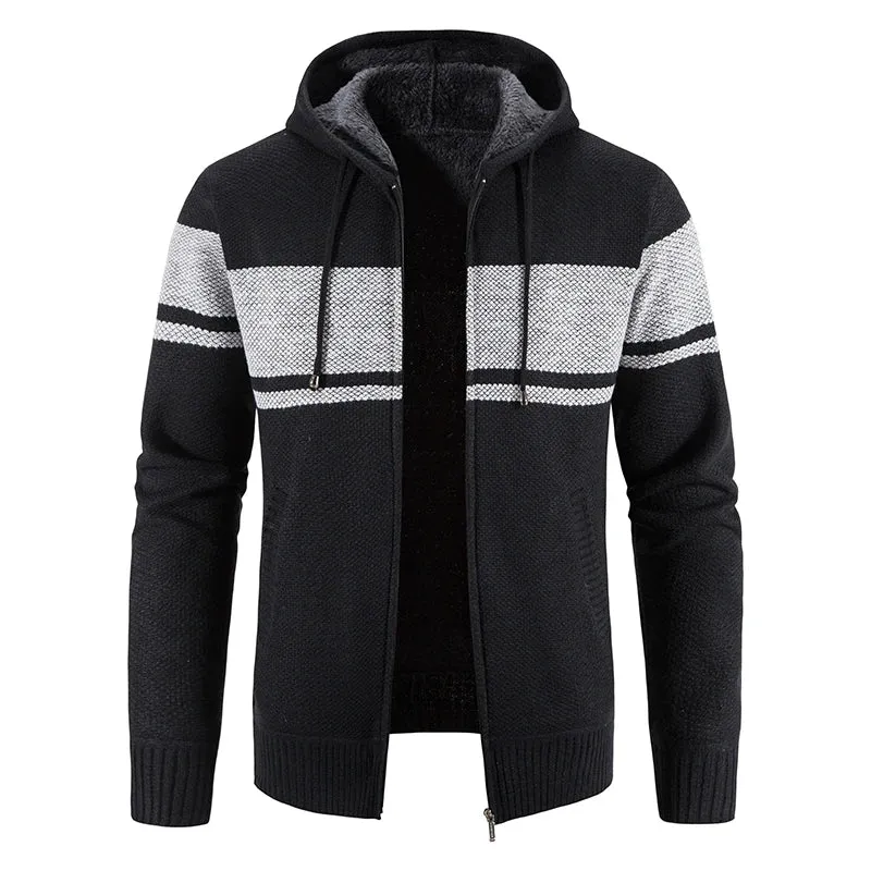 Herren Herbst Jacke Übergangsjacke Warme Sweatjacke Zipper Sweater Strickjacke