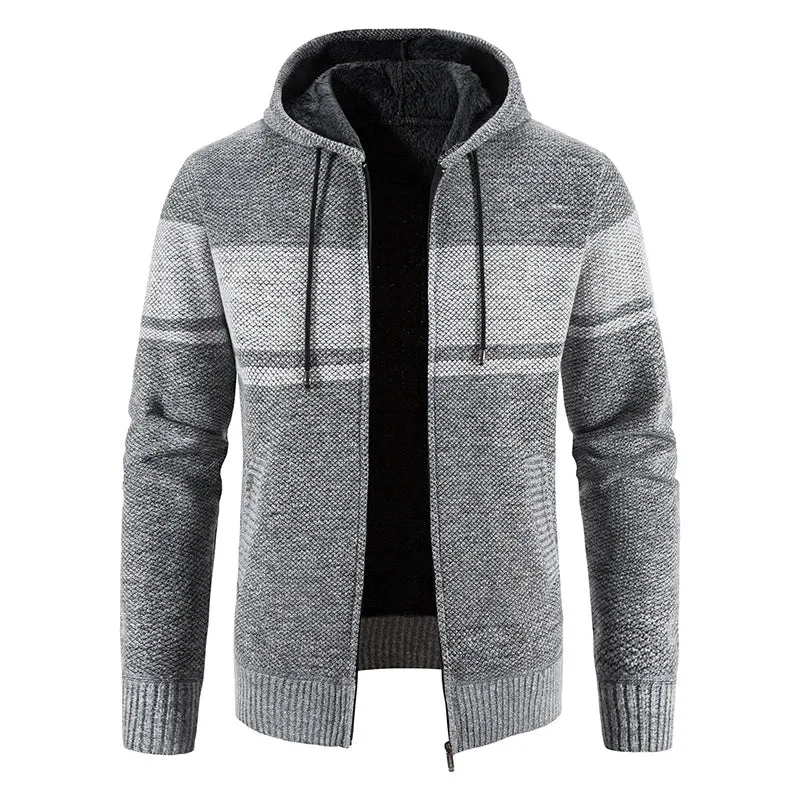 Herren Herbst Jacke Übergangsjacke Warme Sweatjacke Zipper Sweater Strickjacke