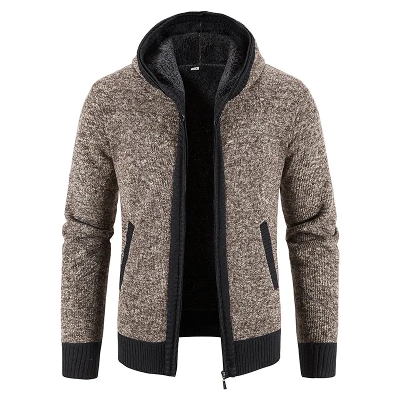 Herren Herbst Jacke Übergangsjacke Warme Sweatjacke Zipper Sweater Strickjacke