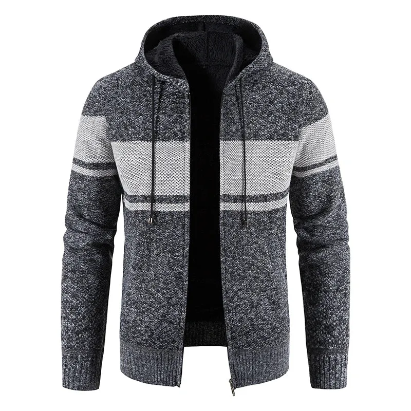 Herren Herbst Jacke Übergangsjacke Warme Sweatjacke Zipper Sweater Strickjacke