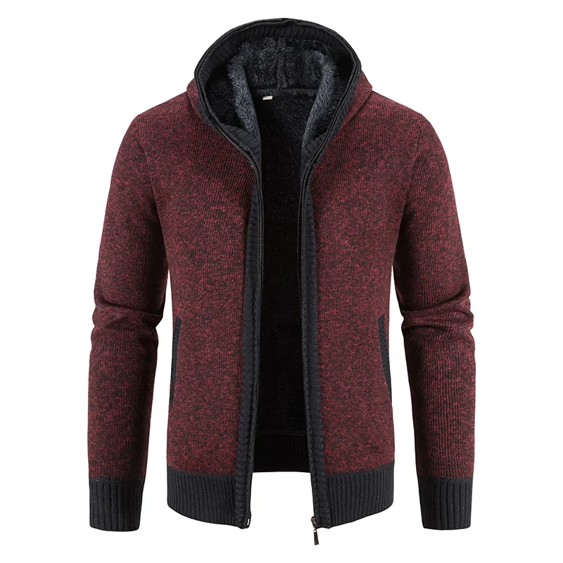 Herren Herbst Jacke Übergangsjacke Warme Sweatjacke Zipper Sweater Strickjacke