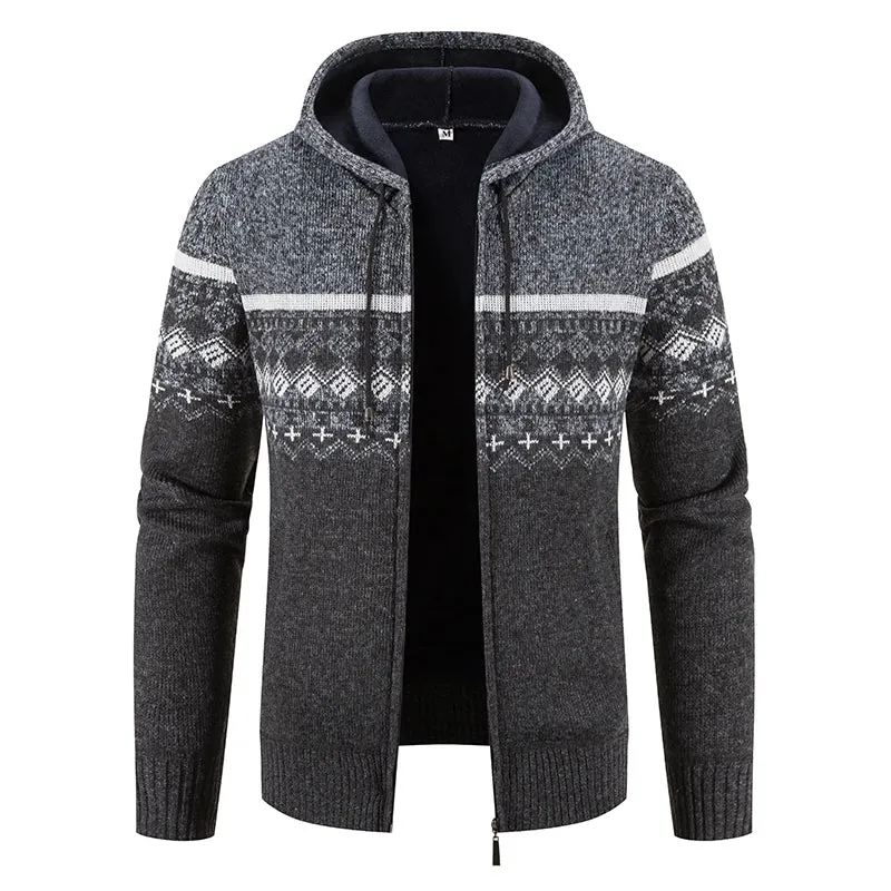 Herren Herbst Jacke Übergangsjacke Warme Sweatjacke Zipper Sweater Strickjacke