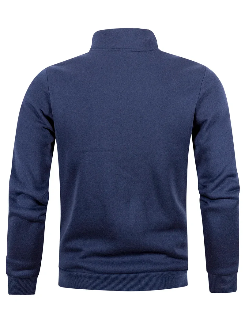 Herren Pullover Sweatshirt Troyer Pulli Sweater Stehkragen Zipper Langarmpulli