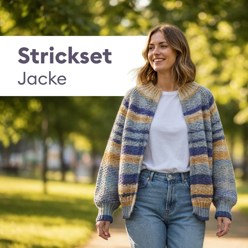 Strickset Luminosa Cardigan mit Farbverlauf Top-Down