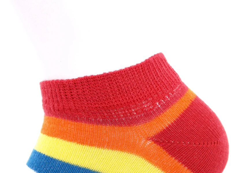 3 Paar Sneaker Socken Kinder ohne drückende Naht Ringel bunt