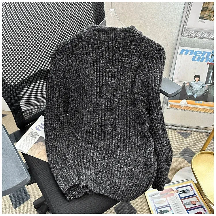 Herren Pullover Sweatshirt Leichter Pulli Sweater Langarm Shirt Strickpullover