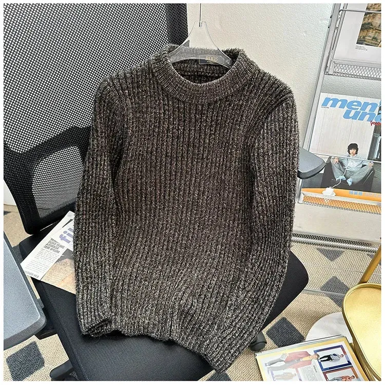 Herren Pullover Sweatshirt Leichter Pulli Sweater Langarm Shirt Strickpullover