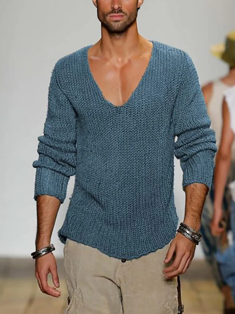 Herren Pullover Sweatshirt Leichter Pulli Sweater Langarm Shirt Strickpullover