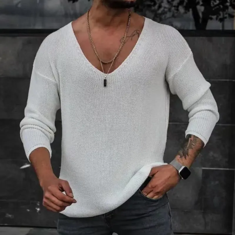 Herren Pullover Sweatshirt Leichter Pulli Sweater Langarm Shirt Strickpullover
