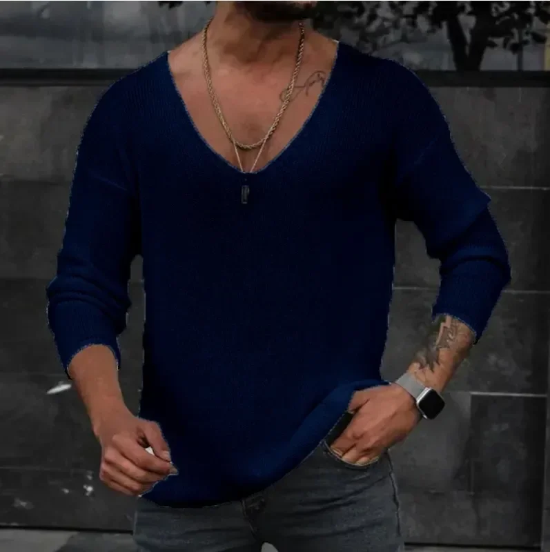 Herren Pullover Sweatshirt Leichter Pulli Sweater Langarm Shirt Strickpullover