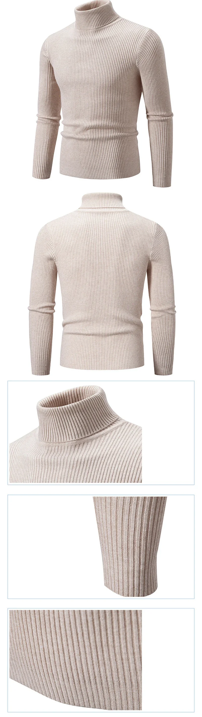 Herren Rollkragen Pullover Sweatshirt Leichter Pulli Sweater Shirt Langarmshirt