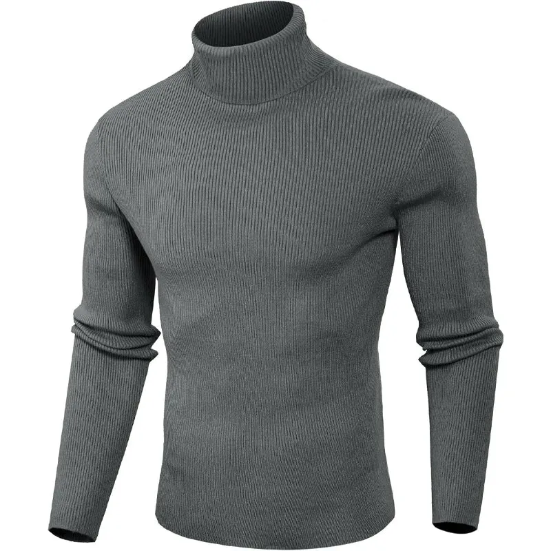 Herren Rollkragen Pullover Sweatshirt Leichter Pulli Sweater Shirt Langarmshirt