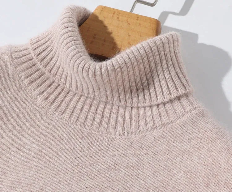 Herren Rollkragen Pullover Sweatshirt Langarm Pulli Sweater Shirt 100% Kaschmir