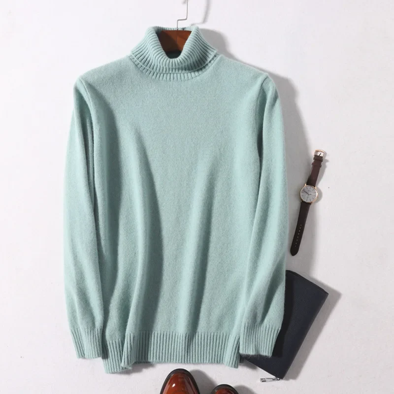 Herren Rollkragen Pullover Sweatshirt Langarm Pulli Sweater Shirt 100% Kaschmir