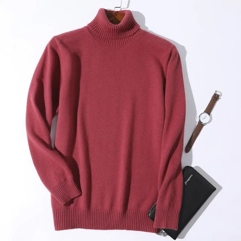 Herren Rollkragen Pullover Sweatshirt Langarm Pulli Sweater Shirt 100% Kaschmir