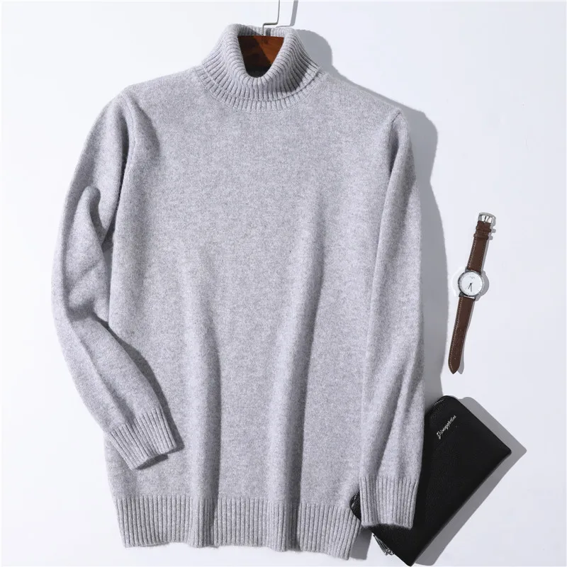 Herren Rollkragen Pullover Sweatshirt Langarm Pulli Sweater Shirt 100% Kaschmir