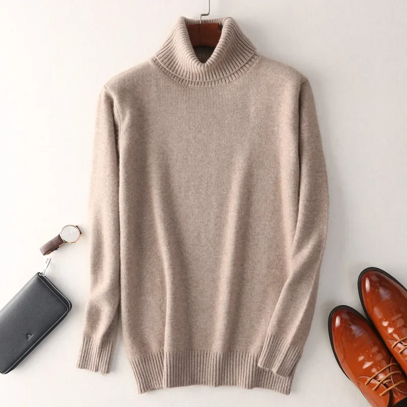 Herren Rollkragen Pullover Sweatshirt Langarm Pulli Sweater Shirt 100% Kaschmir