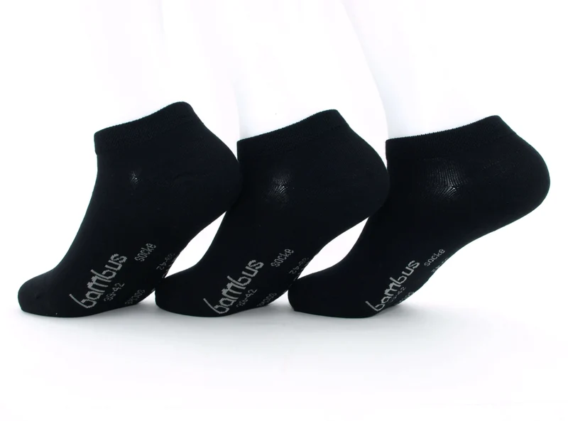 12 Paar "Bambus" Sneaker Socken schwarz