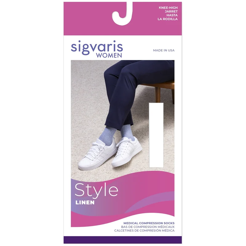 Sigvaris Linen Women's Knee High 20-30 mmHg