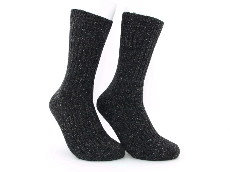 2 Paar Wollsocken mit Seide anthrazit