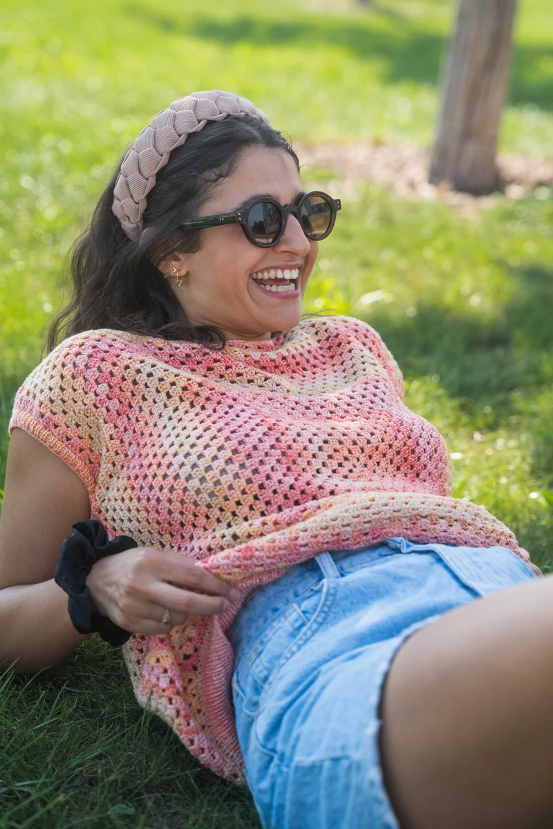 Anleitung Peach Granny Square Shirt