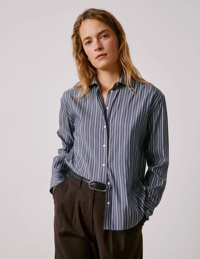 Chemise Mélinda rayée marine