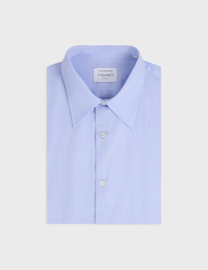 Chemise semi-ajustée bleue