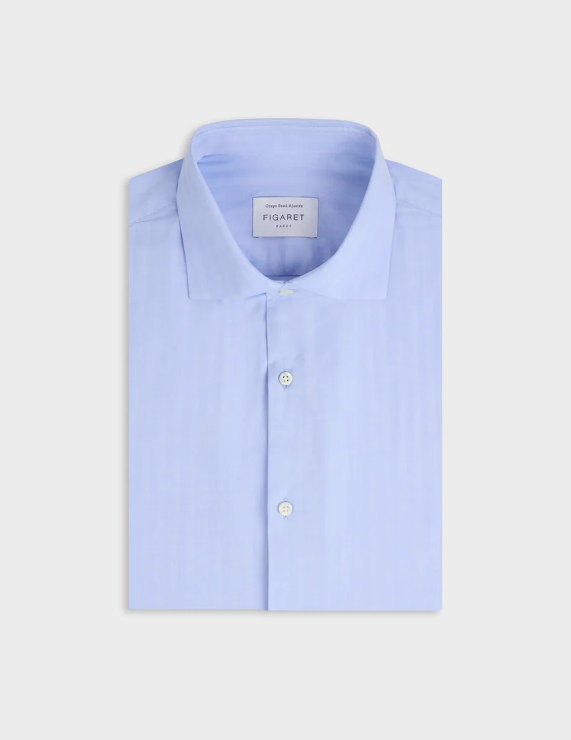 Chemise semi-ajustée bleue