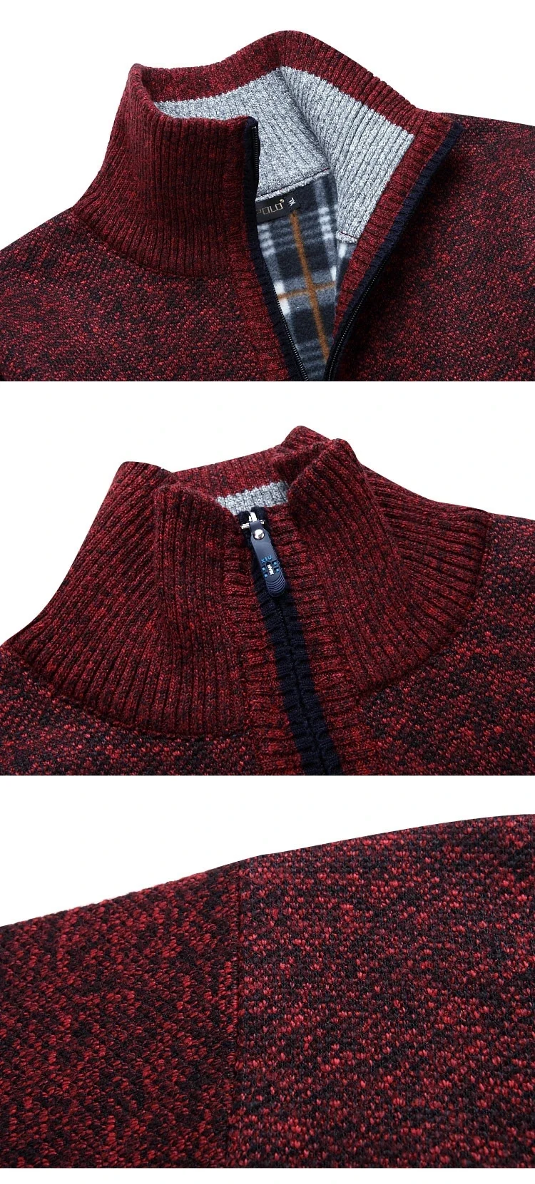 Herren Pullover Sweatshirt Troyer Pulli Sweater Stehkragen Zipper Langarmpulli